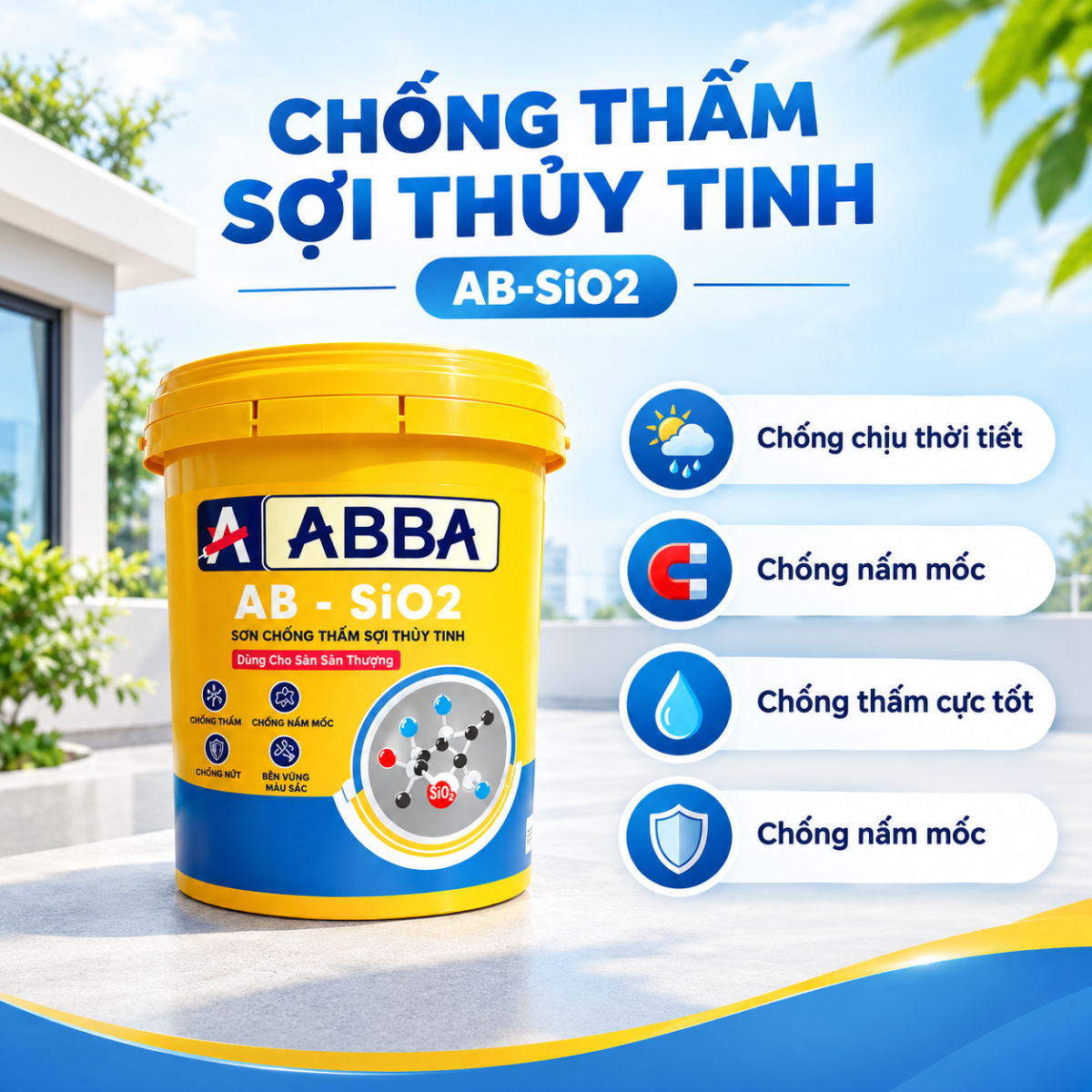 CHỐNG THẤM SỢI THỦY TINH ABBA AB-SIO2