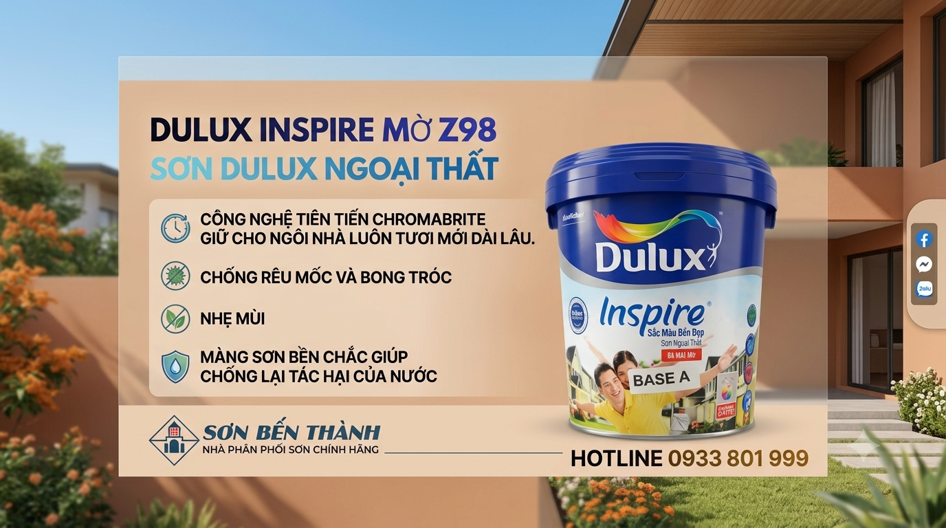 SƠN NGOẠI THẤT DULUX INSPIRE MỜ Z98