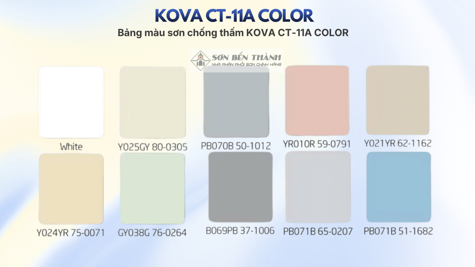 Bảng màu Kova CT-11A color sơn chống thấm