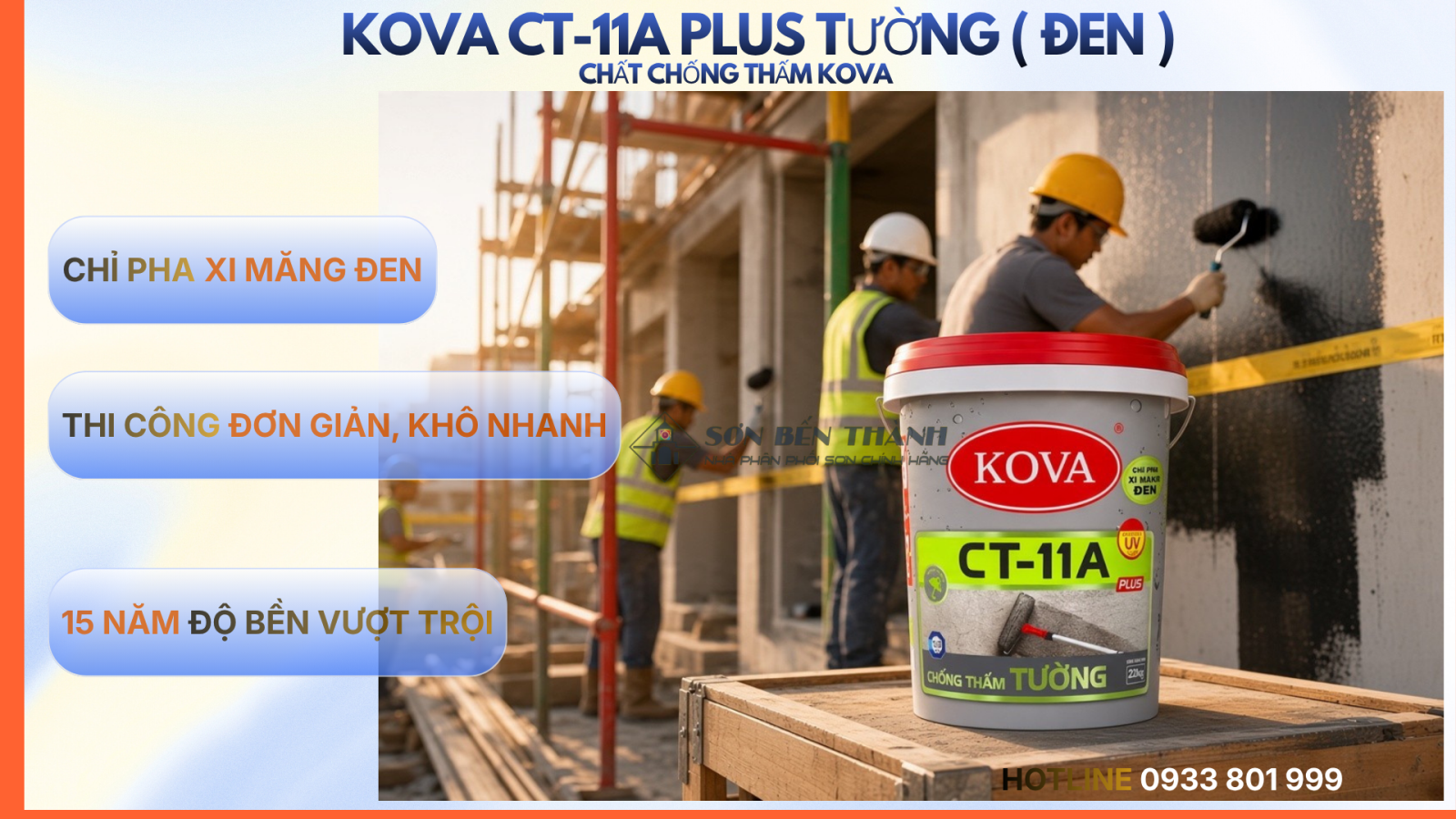 Thi công KOVA CT-11A PLUS TƯỜNG ( ĐEN )