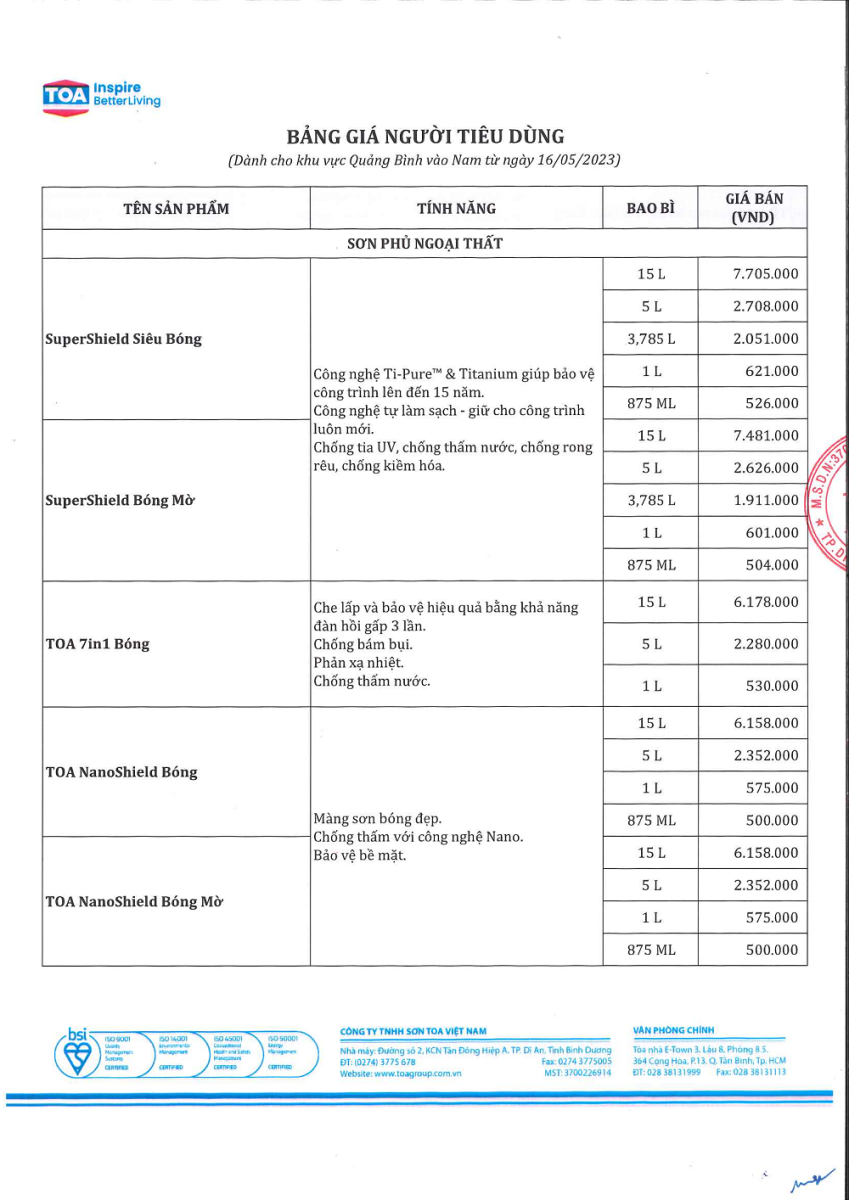 banggiasontoathang5nam2023moinhat